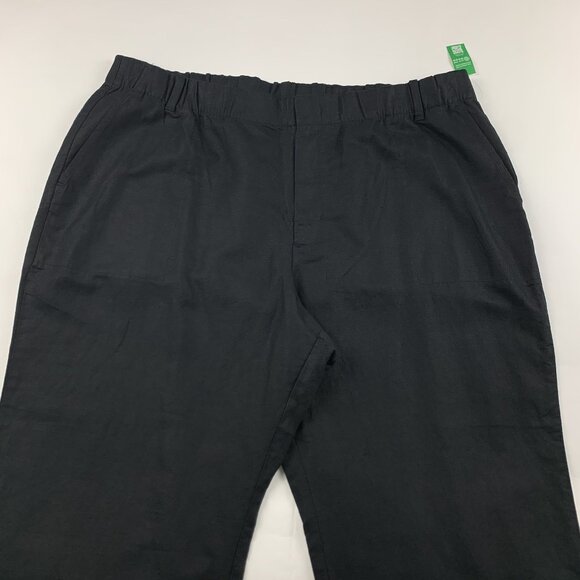Gap Black Linen Wide Leg Ankle Pant XXL New - Picture 2 of 9
